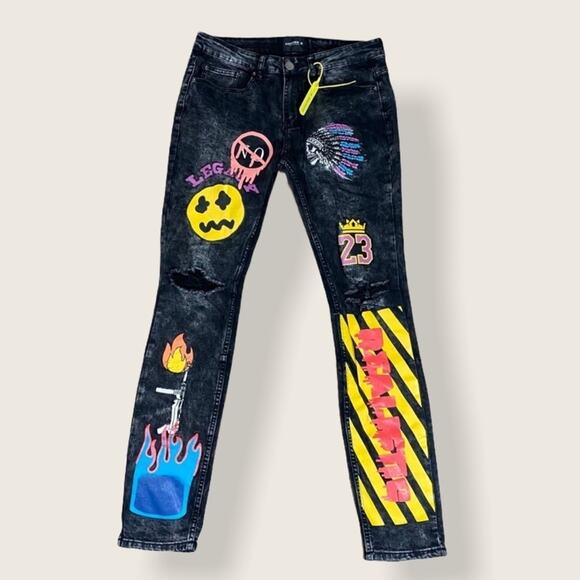 LN | Cooper 9 | Graphic Distressed Jeans | Men’s Size 30 - Picture 1 of 12